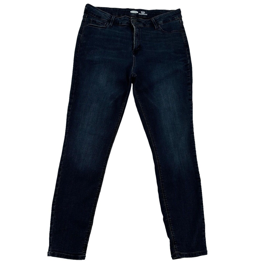 Old Navy Women Size 14 Rockstar Super Skinny High Rise Jeans Dark Wash  Grunge